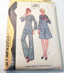 3953 PULLOVER DRESS, TUNIC, ELA5TIC WST PANTS PATTERN 16